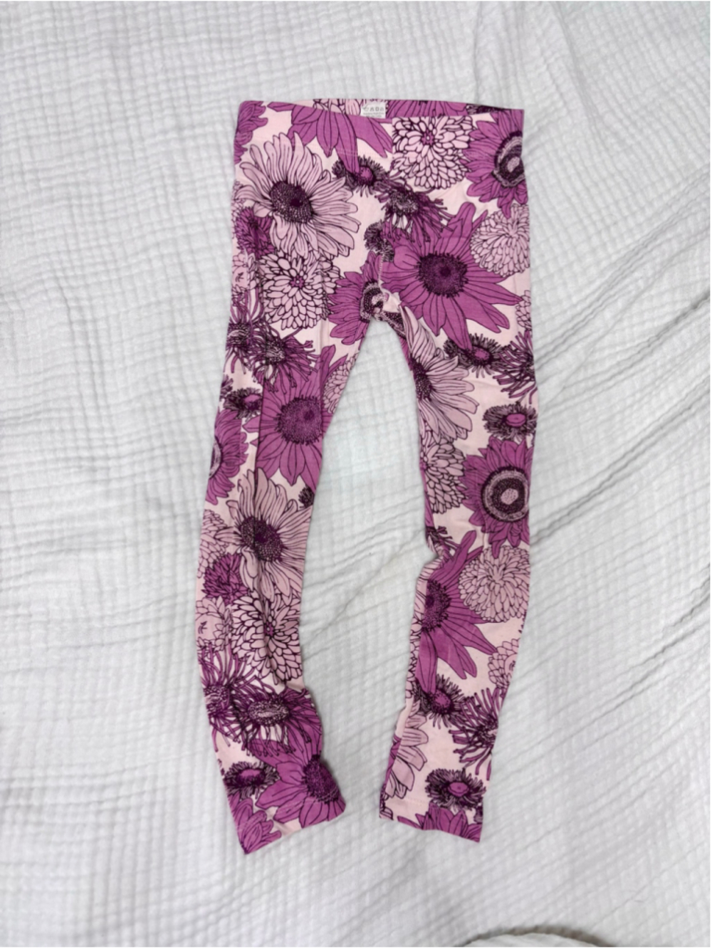 Girls Kate Quinn Floral Leggings Size 5 Pink Purple Bamboo Viscose